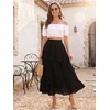 image:imageScarlet Darkness Maxi Skirts for Women Renaissance High Waist Long Skirt  Soft Chiffon Lined Breathable Flowy High Waist Elastic Band ALine Ren Faire Boho Casual Vacation Ankle LengthBlack