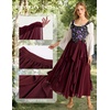 image:imageScarlet Darkness Maxi Skirts for Women Renaissance High Waist Long Skirt  Soft Chiffon Lined Breathable Flowy High Waist Elastic Band ALine Ren Faire Boho Casual Vacation Ankle LengthWine