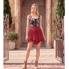image:imageScarlet Darkness Mini Skirt for Women Renaissance Pirate Layered Skirts  layered asymmetrical hem high waist pockets flowy breathable  renaissance fairs pirate festivals cosplay daily wearDark Red
