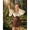 image:imageScarlet Darkness Mini Skirt for Women Renaissance Pirate Layered Skirts  layered asymmetrical hem high waist pockets flowy breathable  renaissance fairs pirate festivals cosplay daily wearDark Brown