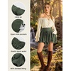 image:imageScarlet Darkness Mini Skirt for Women Renaissance Pirate Layered Skirts  layered asymmetrical hem high waist pockets flowy breathable  renaissance fairs pirate festivals cosplay daily wearArmy Green