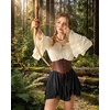 image:imageScarlet Darkness Mini Skirt for Women Renaissance Pirate Layered Skirts  layered asymmetrical hem high waist pockets flowy breathable  renaissance fairs pirate festivals cosplay daily wearBlack
