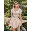 image:imageScarlet Darkness Mini Skirt for Women Renaissance Pirate Layered Skirts  layered asymmetrical hem high waist pockets flowy breathable  renaissance fairs pirate festivals cosplay daily wearApricot