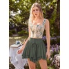 image:imageScarlet Darkness Mini Skirt for Women Renaissance Pirate Layered Skirts  layered asymmetrical hem high waist pockets flowy breathable  renaissance fairs pirate festivals cosplay daily wearArmy Green