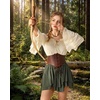 image:imageScarlet Darkness Mini Skirt for Women Renaissance Pirate Layered Skirts  layered asymmetrical hem high waist pockets flowy breathable  renaissance fairs pirate festivals cosplay daily wearArmy Green