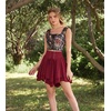 image:imageScarlet Darkness Mini Skirt for Women Renaissance Pirate Layered Skirts  layered asymmetrical hem high waist pockets flowy breathable  renaissance fairs pirate festivals cosplay daily wearDark Red