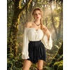 image:imageScarlet Darkness Mini Skirt for Women Renaissance Pirate Layered Skirts  layered asymmetrical hem high waist pockets flowy breathable  renaissance fairs pirate festivals cosplay daily wearBlack