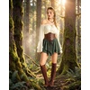image:imageScarlet Darkness Mini Skirt for Women Renaissance Pirate Layered Skirts  layered asymmetrical hem high waist pockets flowy breathable  renaissance fairs pirate festivals cosplay daily wearArmy Green