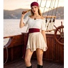 image:imageScarlet Darkness Mini Skirt for Women Renaissance Pirate Layered Skirts  layered asymmetrical hem high waist pockets flowy breathable  renaissance fairs pirate festivals cosplay daily wearApricot