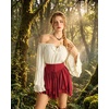 image:imageScarlet Darkness Mini Skirt for Women Renaissance Pirate Layered Skirts  layered asymmetrical hem high waist pockets flowy breathable  renaissance fairs pirate festivals cosplay daily wearDark Red