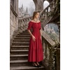 image:imageScarlet Darkness Off Shoulder Puff Sleeve Renaissance Cottage Pirate Dress  offshoulder flowy tiered dress with puff sleeves amp front tie smocked waist side pockets main bodice lined lightweightRed