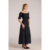image:imageScarlet Darkness Off Shoulder Puff Sleeve Renaissance Cottage Pirate Dress  offshoulder flowy tiered dress with puff sleeves amp front tie smocked waist side pockets main bodice lined lightweightBlack