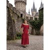 image:imageScarlet Darkness Off Shoulder Puff Sleeve Renaissance Cottage Pirate Dress  offshoulder flowy tiered dress with puff sleeves amp front tie smocked waist side pockets main bodice lined lightweightRed