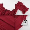 image:imageScarlet Darkness Off Shoulder Puff Sleeve Renaissance Cottage Pirate Dress  offshoulder flowy tiered dress with puff sleeves amp front tie smocked waist side pockets main bodice lined lightweightRed