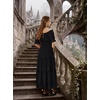 image:imageScarlet Darkness Off Shoulder Puff Sleeve Renaissance Cottage Pirate Dress  offshoulder flowy tiered dress with puff sleeves amp front tie smocked waist side pockets main bodice lined lightweightBlack