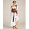 image:imageScarlet Darkness Off Shoulder Puff Sleeve Renaissance Cottage Pirate Dress  offshoulder flowy tiered dress with puff sleeves amp front tie smocked waist side pockets main bodice lined lightweightWhite