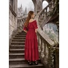 image:imageScarlet Darkness Off Shoulder Puff Sleeve Renaissance Cottage Pirate Dress  offshoulder flowy tiered dress with puff sleeves amp front tie smocked waist side pockets main bodice lined lightweightRed