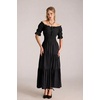 image:imageScarlet Darkness Off Shoulder Puff Sleeve Renaissance Cottage Pirate Dress  offshoulder flowy tiered dress with puff sleeves amp front tie smocked waist side pockets main bodice lined lightweightBlack