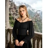 image:imageScarlet Darkness Off The Shoulder Tops for Women Crop Long Sleeve Blouses  Chiffon Slim Fit Ruched Top Puff Sleeve Renaissance Peasant Shirt Blouse Y2K Going Out Outfits Fashion Trendy Clothes 2026Black