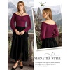 image:imageScarlet Darkness Off The Shoulder Tops for Women Crop Long Sleeve Blouses  Chiffon Slim Fit Ruched Top Puff Sleeve Renaissance Peasant Shirt Blouse Y2K Going Out Outfits Fashion Trendy Clothes 2026Wine