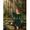 image:imageScarlet Darkness Renaissance Costume Women Chiffon Corset Pirate Mini Dress  Medieval Witch Fairy Goth Bell Sleeve Off Shoulder Layered Hem Soft Comfortable Flowy Dresses with PocketsEden Green