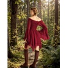image:imageScarlet Darkness Renaissance Costume Women Chiffon Corset Pirate Mini Dress  Medieval Witch Fairy Goth Bell Sleeve Off Shoulder Layered Hem Soft Comfortable Flowy Dresses with PocketsDark Red