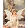 image:imageScarlet Darkness Renaissance Costume Women Chiffon Corset Pirate Mini Dress  Medieval Witch Fairy Goth Bell Sleeve Off Shoulder Layered Hem Soft Comfortable Flowy Dresses with PocketsOyster White