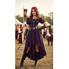 image:imageScarlet Darkness Renaissance Costume Women High Low Summer Corset Dress  Ideal for Halloween Ren Faire Pirate Party Pockets Puff Short Sleeve Lacing Square NeckOff Shoulder For Adult LadiesPurple