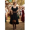 image:imageScarlet Darkness Renaissance Costume Women High Low Summer Corset Dress  Ideal for Halloween Ren Faire Pirate Party Pockets Puff Short Sleeve Lacing Square NeckOff Shoulder For Adult LadiesBlack