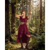 image:imageScarlet Darkness Renaissance Costume Women High Low Summer Corset Dress  Ideal for Halloween Ren Faire Pirate Party Pockets Puff Short Sleeve Lacing Square NeckOff Shoulder For Adult LadiesWine