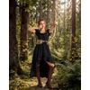 image:imageScarlet Darkness Renaissance Costume Women High Low Summer Corset Dress  Ideal for Halloween Ren Faire Pirate Party Pockets Puff Short Sleeve Lacing Square NeckOff Shoulder For Adult LadiesBlack