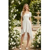 image:imageScarlet Darkness Renaissance Costume Women High Low Summer Corset Dress  Ideal for Halloween Ren Faire Pirate Party Pockets Puff Short Sleeve Lacing Square NeckOff Shoulder For Adult LadiesWhite