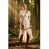 image:imageScarlet Darkness Renaissance Costume Women High Low Summer Corset Dress  Ideal for Halloween Ren Faire Pirate Party Pockets Puff Short Sleeve Lacing Square NeckOff Shoulder For Adult LadiesApricot