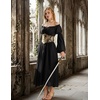 image:imageScarlet Darkness Renaissance Costume Women Off Shoulder Corset Dress Long Sleeve Fairy Maxi DressesBlack