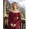 image:imageScarlet Darkness Renaissance Costume Women Off Shoulder Corset Dress Long Sleeve Fairy Maxi DressesDark Red