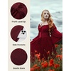 image:imageScarlet Darkness Renaissance Costume Women Off Shoulder Corset Dress Long Sleeve Fairy Maxi DressesDark Red