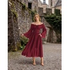 image:imageScarlet Darkness Renaissance Costume Women Off Shoulder Corset Dress Long Sleeve Fairy Maxi DressesDark Red
