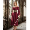 image:imageScarlet Darkness Renaissance Costume Women Off Shoulder Corset Dress Long Sleeve Fairy Maxi DressesDark Red