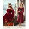 image:imageScarlet Darkness Renaissance Costume Women Off Shoulder Corset Dress Long Sleeve Fairy Maxi DressesDark Red