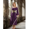 image:imageScarlet Darkness Renaissance Costume Women Off Shoulder Corset Dress Long Sleeve Fairy Maxi DressesDeep Purple
