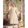 image:imageScarlet Darkness Renaissance Costume Women Off Shoulder Corset Dress Long Sleeve Fairy Maxi DressesOyster White
