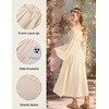image:imageScarlet Darkness Renaissance Costume Women Off Shoulder Corset Dress Long Sleeve Fairy Maxi DressesOyster White
