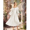 image:imageScarlet Darkness Renaissance Costume Women Off Shoulder Corset Dress Long Sleeve Fairy Maxi DressesWhite