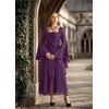 image:imageScarlet Darkness Renaissance Costume Women Ren Faire Dress Fairy Dresses  Chiffon fabric bell sleeve double hem Ideal for pirate cosplay witch party medieval vintage event halloweenCrown Jewel Purple