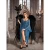 image:imageScarlet Darkness Renaissance Costume Women Ren Faire Dress Fairy Dresses  Chiffon fabric bell sleeve double hem Ideal for pirate cosplay witch party medieval vintage event halloweenDeep Peacock Blue