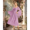 image:imageScarlet Darkness Renaissance Costume Women Ren Faire Dress Fairy Dresses  Chiffon fabric bell sleeve double hem Ideal for pirate cosplay witch party medieval vintage event halloweenLight Lilac Purple
