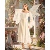image:imageScarlet Darkness Renaissance Costume Women Ren Faire Dress Fairy Dresses  Chiffon fabric bell sleeve double hem Ideal for pirate cosplay witch party medieval vintage event halloweenOyster White