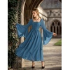 image:imageScarlet Darkness Renaissance Costume Women Ren Faire Dress Fairy Dresses  Chiffon fabric bell sleeve double hem Ideal for pirate cosplay witch party medieval vintage event halloweenDeep Peacock Blue