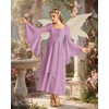 image:imageScarlet Darkness Renaissance Costume Women Ren Faire Dress Fairy Dresses  Chiffon fabric bell sleeve double hem Ideal for pirate cosplay witch party medieval vintage event halloweenLight Lilac Purple