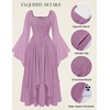 image:imageScarlet Darkness Renaissance Costume Women Ren Faire Dress Fairy Dresses  Chiffon fabric bell sleeve double hem Ideal for pirate cosplay witch party medieval vintage event halloweenLight Lilac Purple
